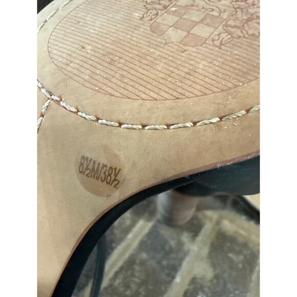 Vince Camuto Sandals Block Heel 8.5 EUC Retro Cleangirl 70’s Moto Old Money - Picture 6 of 7